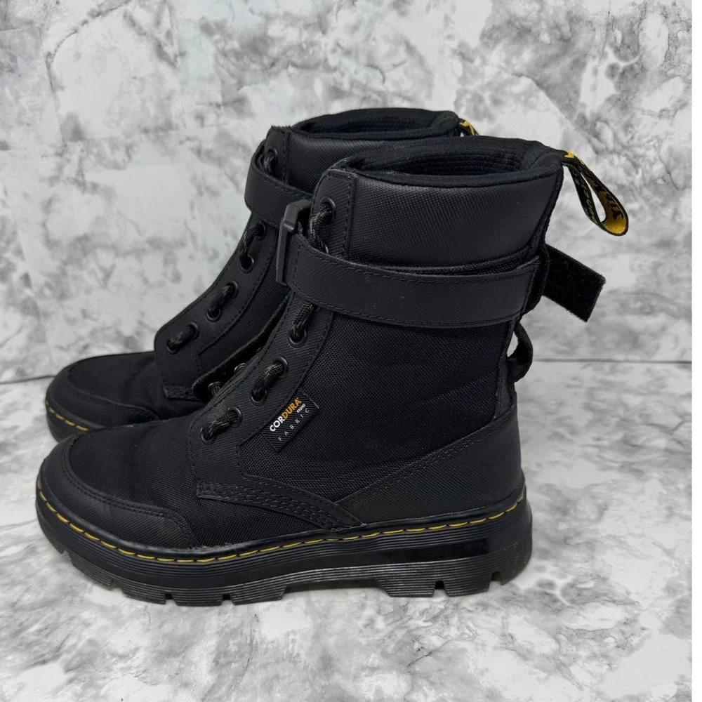 Dr. Martens Combs Tech 🖤II Cordura Black Utility Boots Zip Front Tactical‎